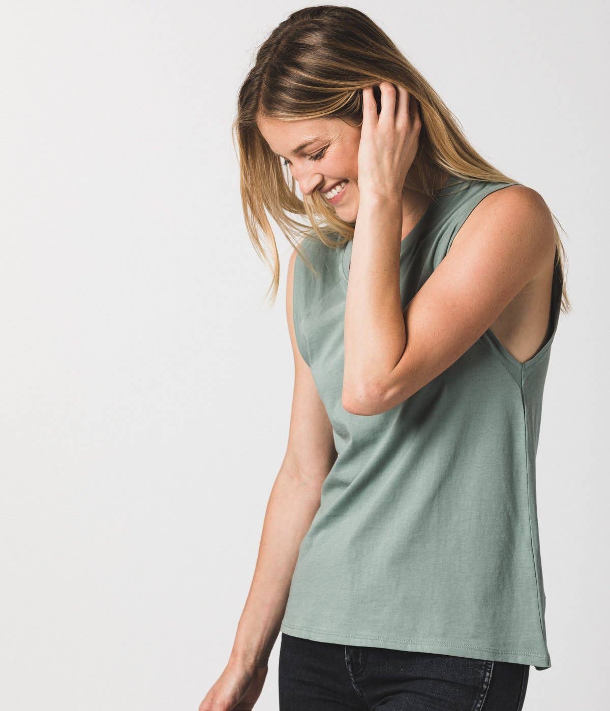 Women's Muscle Tank in Sage