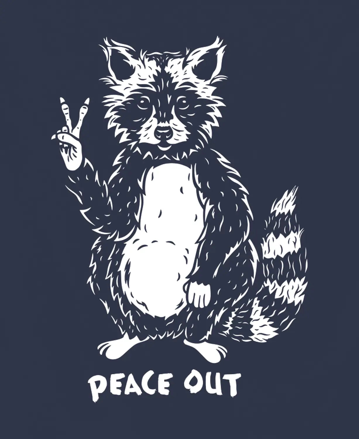 Peace Out Raccoon Organic T-Shirt by Soul Flower