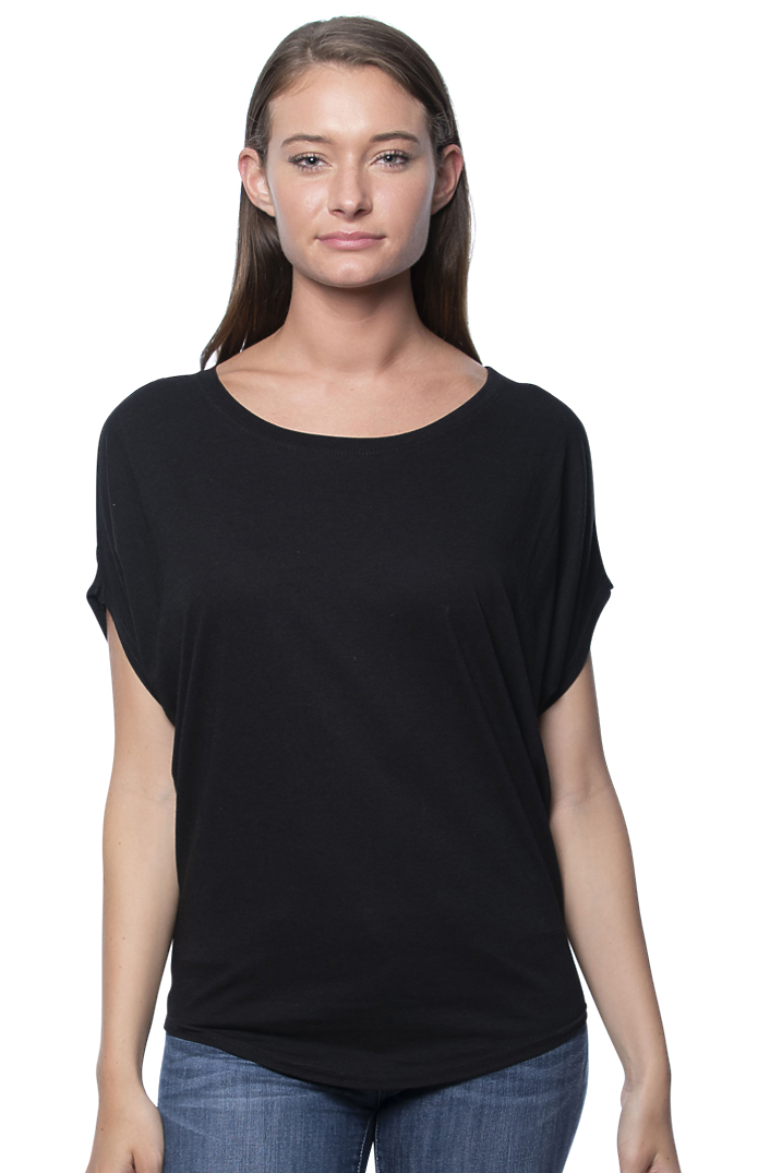 Cotton/Bamboo short drop sleeve in Eclipse