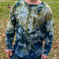 Ice Dyed One of a Kind Long Sleeved Crewneck in 100% Organic Cotton