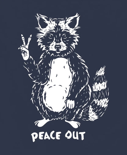 Peace Out Raccoon Organic T-Shirt by Soul Flower